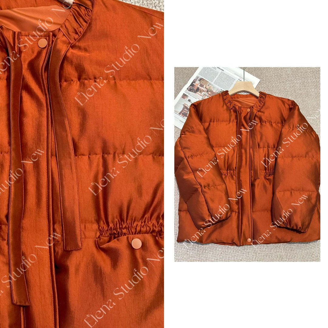 大甜甜【橙子海】设计感精致纯色收腰羽绒服气质温柔羽绒服