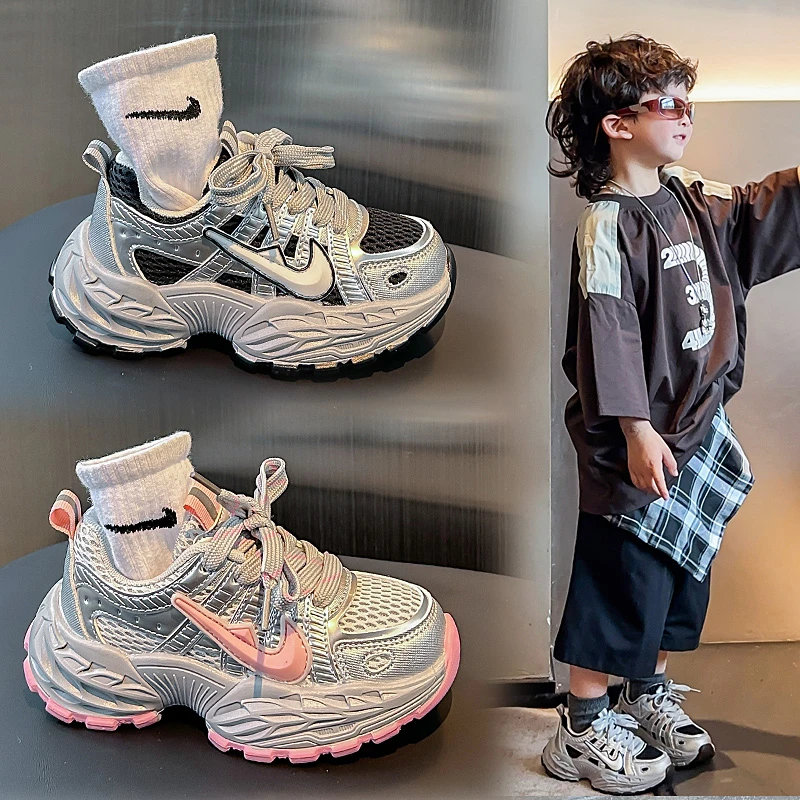 韩版儿童老爹鞋夏季新款网面透气男童运动鞋时尚女童鞋子中大童鞋