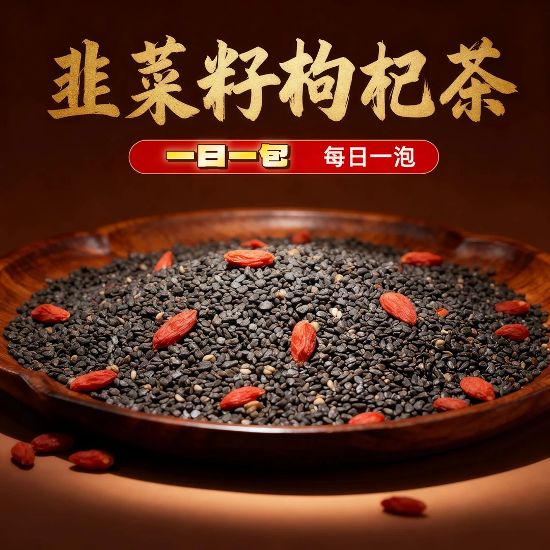 抢【到手60包】农家炒熟韭菜籽宁夏枸杞组合茶四季泡水茶饮男免煮茶