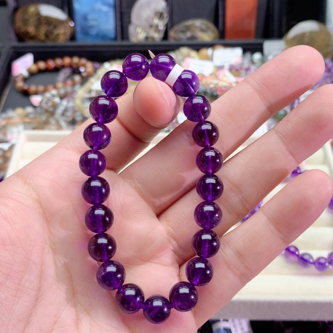 喜***O水晶手链未镶嵌紫水晶手链9+