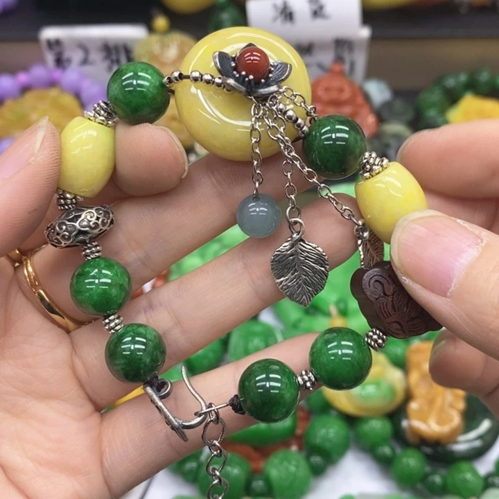 翡翠未镶嵌手链手链36