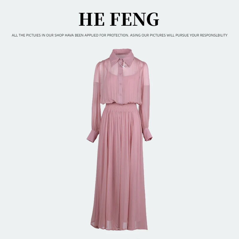 【彬仔-真丝】短款重磅100桑蚕丝连衣裙HF24D228