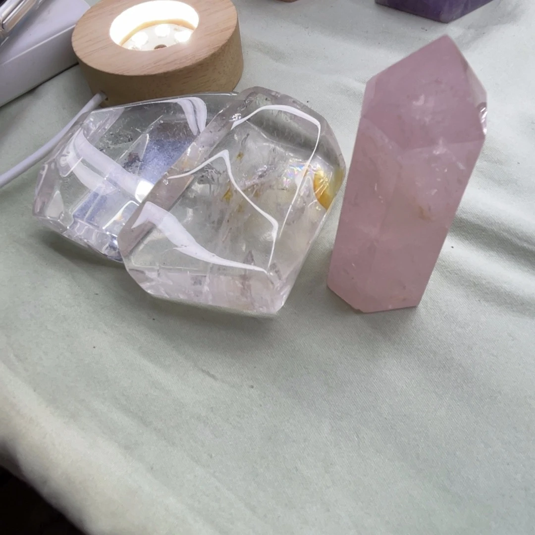 白水晶天然随行桌面摆件