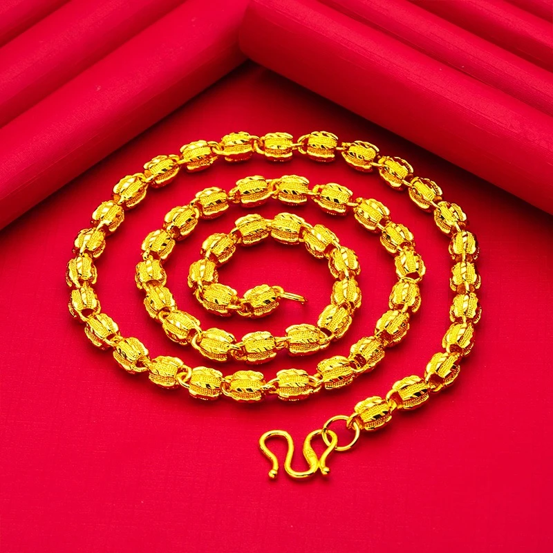 合金项链  2024爆款【核桃项链】不掉色不褪色手工精美时尚大气金色