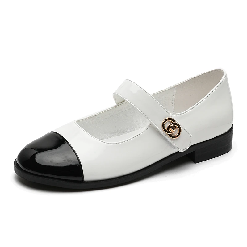 2025年夏休闲女鞋经典百搭小香风拼色一字带粗跟增高玛丽珍单鞋女