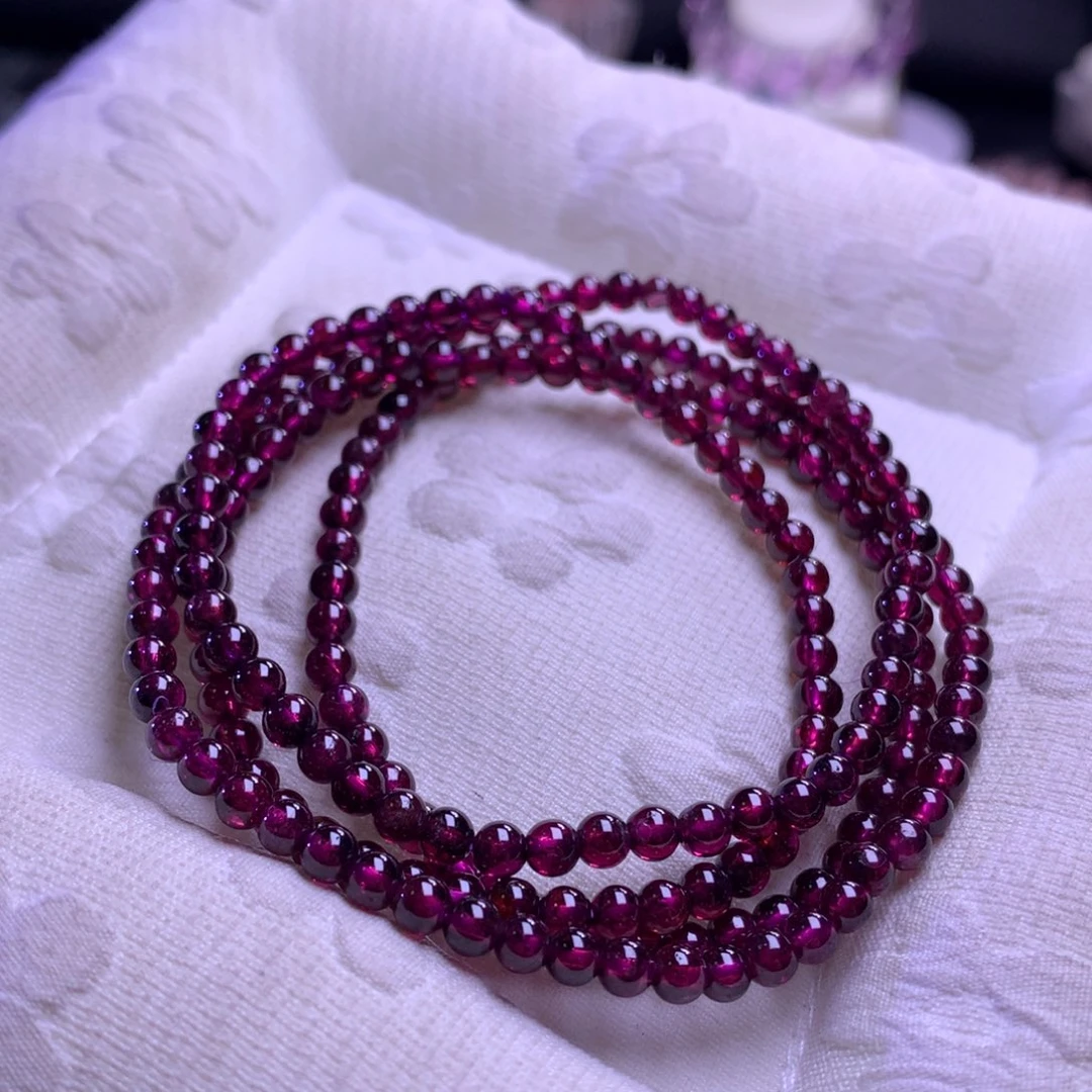 手链未镶嵌水晶多圈石榴石3+