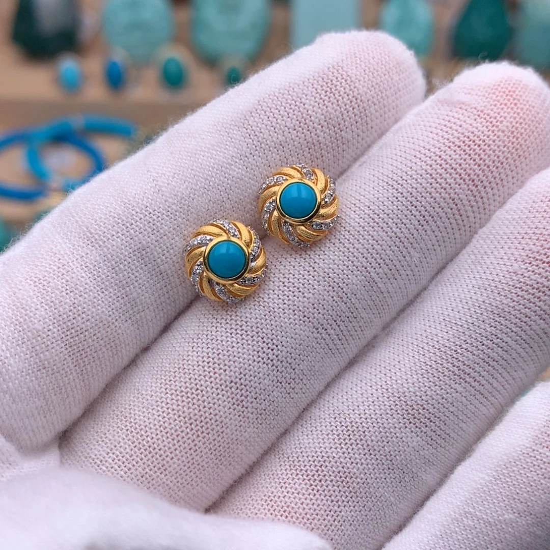 绿松石银S925镶嵌珠宝奇石