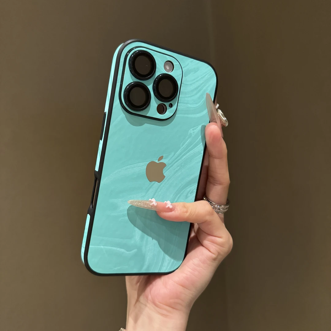 新款水波纹绒布适用苹果17promax手机壳iPhone16全包15防摔14时尚