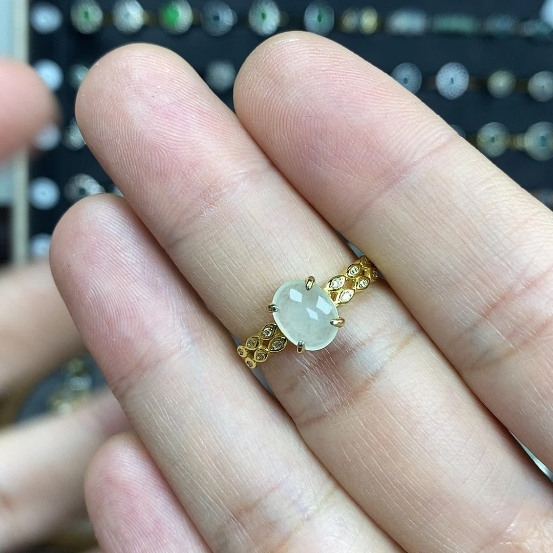 翡翠银S925镶嵌戒指