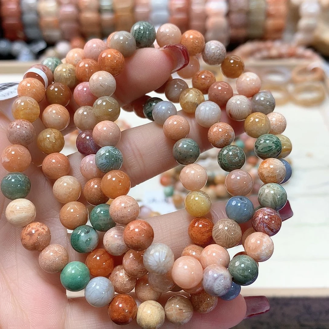 硅化珊瑚（珊瑚玉）手链未镶嵌梦**方396