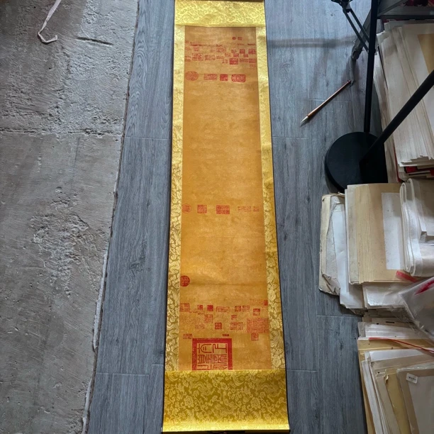 【四尺对开兰亭序横轴】 手工蜡染半生熟  宣纸卷轴   书法作品