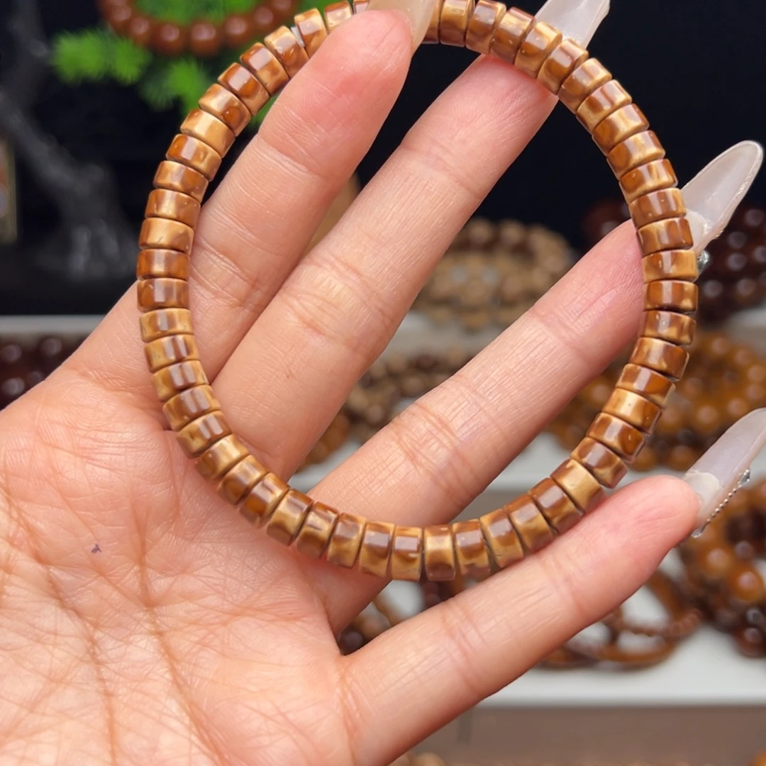 吃***子紫金鼠手串卡7*3.5实心花皮药片