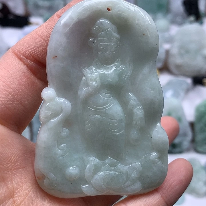 翡翠未镶嵌颈饰观音福利洒黄翡福利