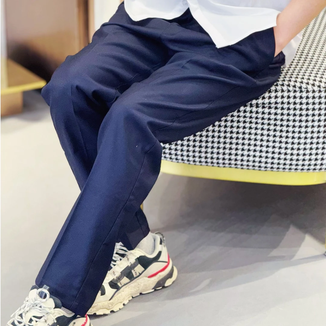 外国语小学初中蓝西裤夏季百搭宽松时尚男女同款阔腿休闲裤秋季