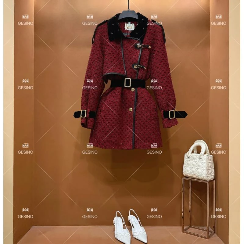 【关关】秋冬气质轻奢小香风时尚修身收腰外套QD-2024896