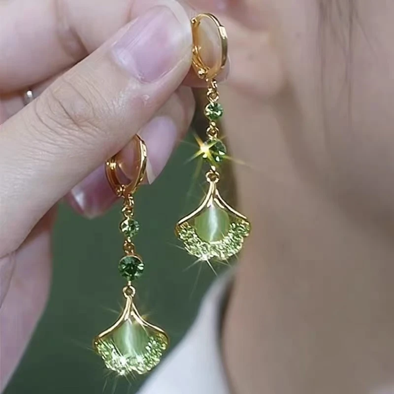 绿叶耳环女轻奢高级感气质耳饰-244