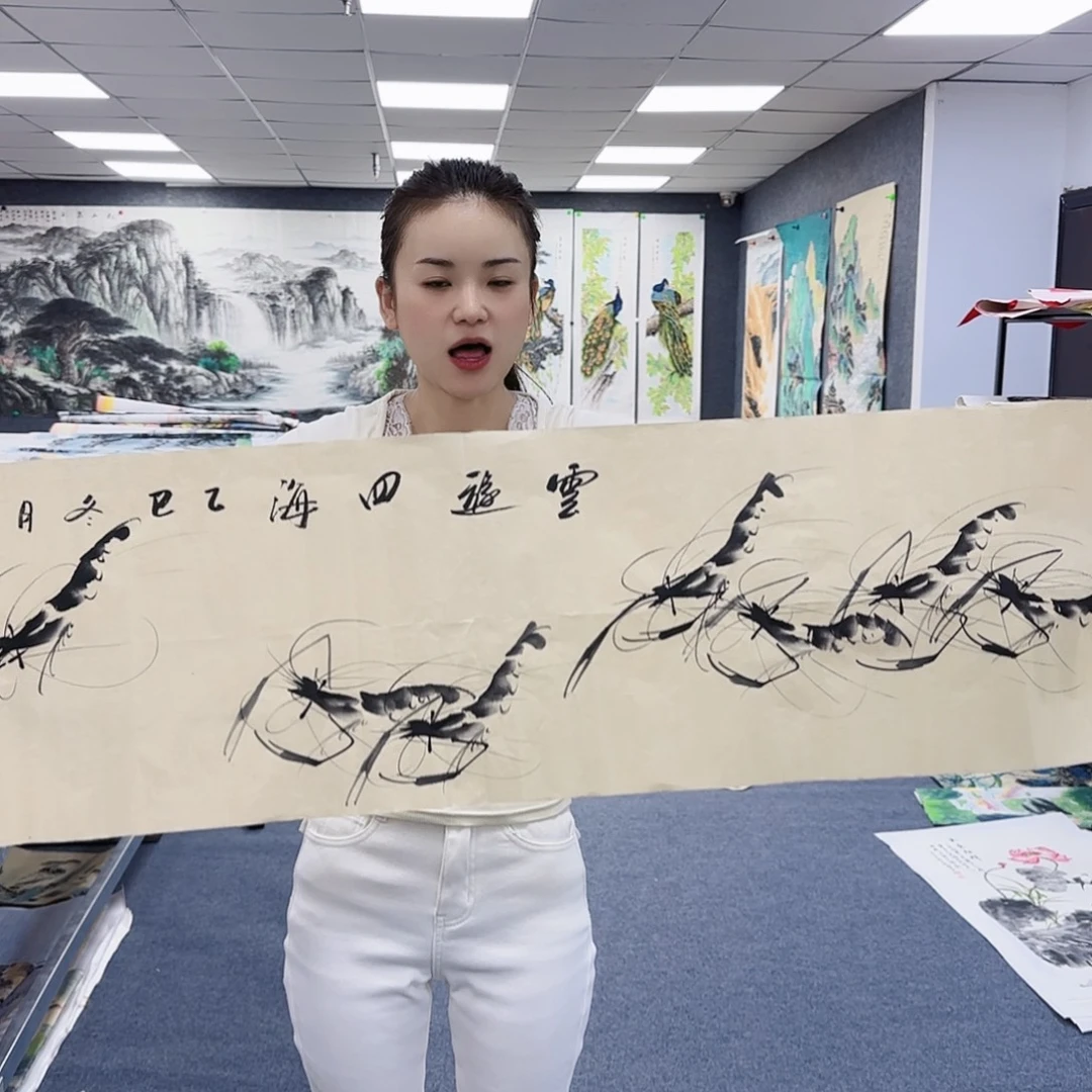 国画作品小姐姐放漏中