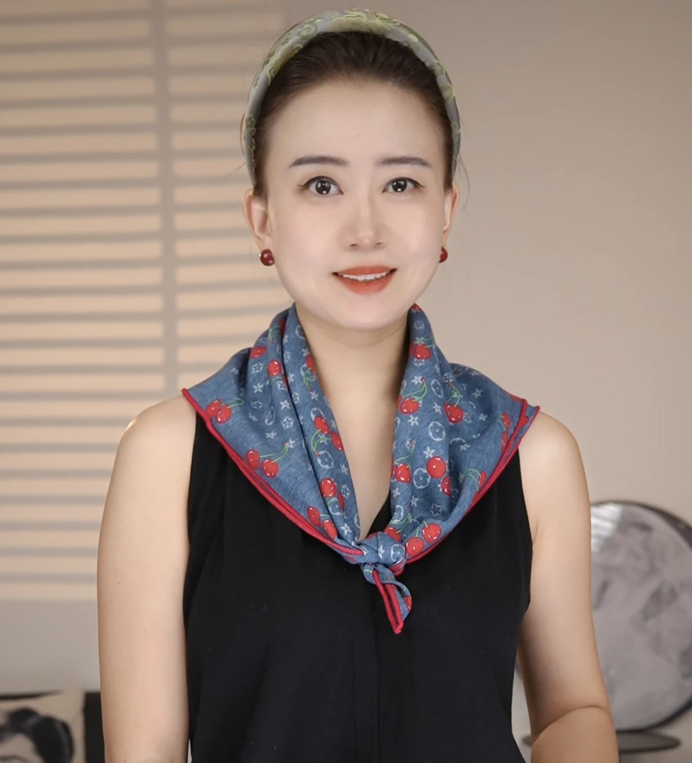 【EX093】65cm方巾真丝羊毛保暖围巾冬季防风护颈轻奢百搭丝巾披肩