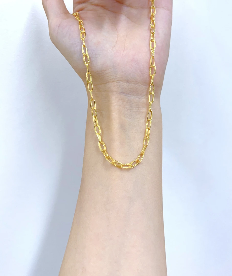 坠链均足银 足银项链金色回旋针百搭气质简约时尚素款美拉德配饰