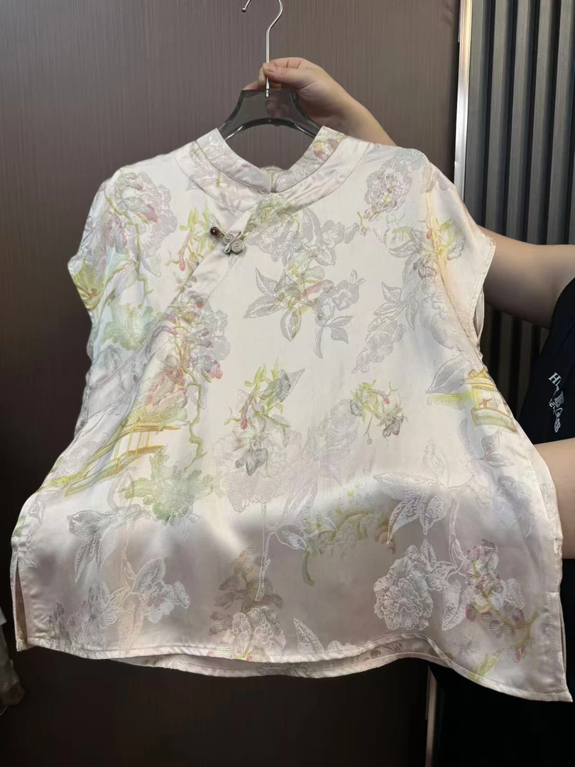 【云梦花开】香云纱新中式国风显瘦减龄气质百搭女士上衣