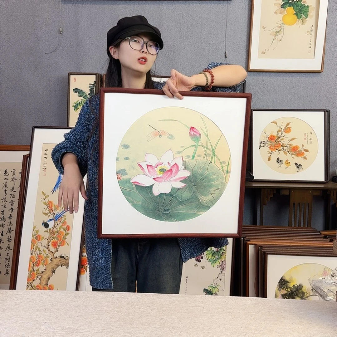 书法手绘带框尺寸： 53*53