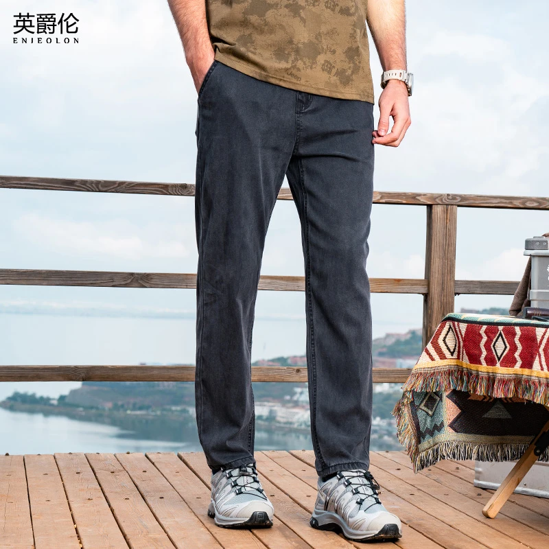 凉感莱赛尔天丝牛仔裤男夏季薄款垂感美式复古直筒休闲长裤NZ2226