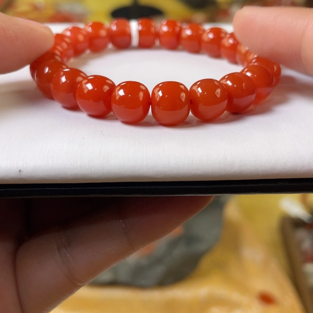南红玛瑙未镶嵌手链18mm