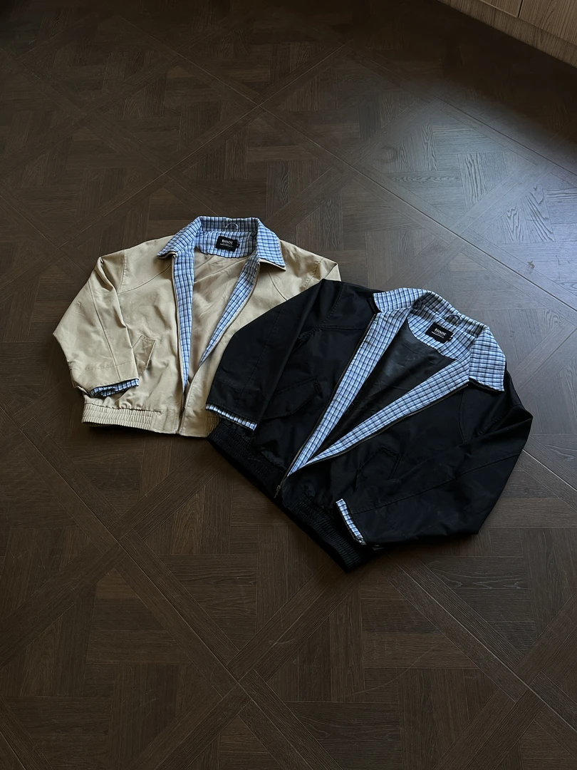 BUTTERFLYFISHES假两件通勤哈灵顿夹克外套男女松弛感老钱风