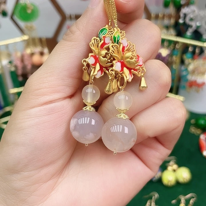 玛瑙/玉髓耳钉合金