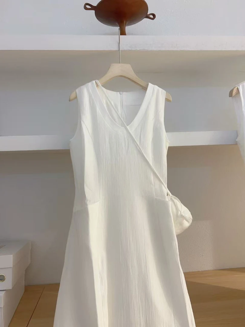 包包质感连衣裙白色