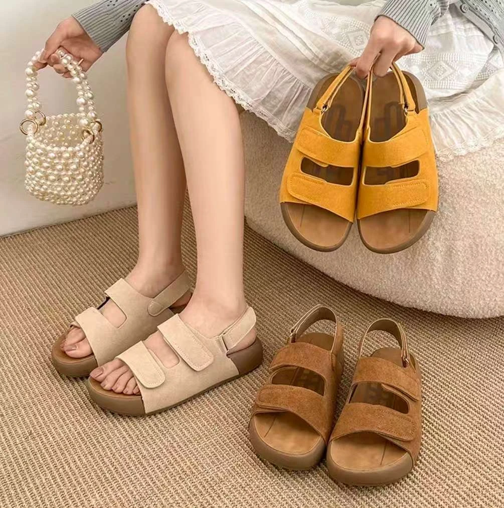 小个子增高厚底勃肯凉鞋女真皮2025年新款复古软底休闲罗马鞋2593