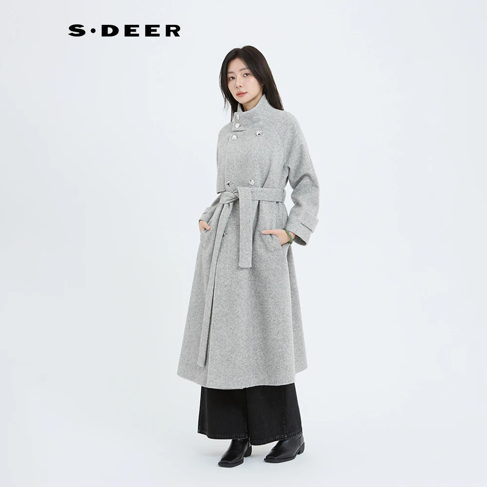 S·DEER圣迪奥秋冬季新款女装时尚显瘦高端气质爆款毛呢大衣外套