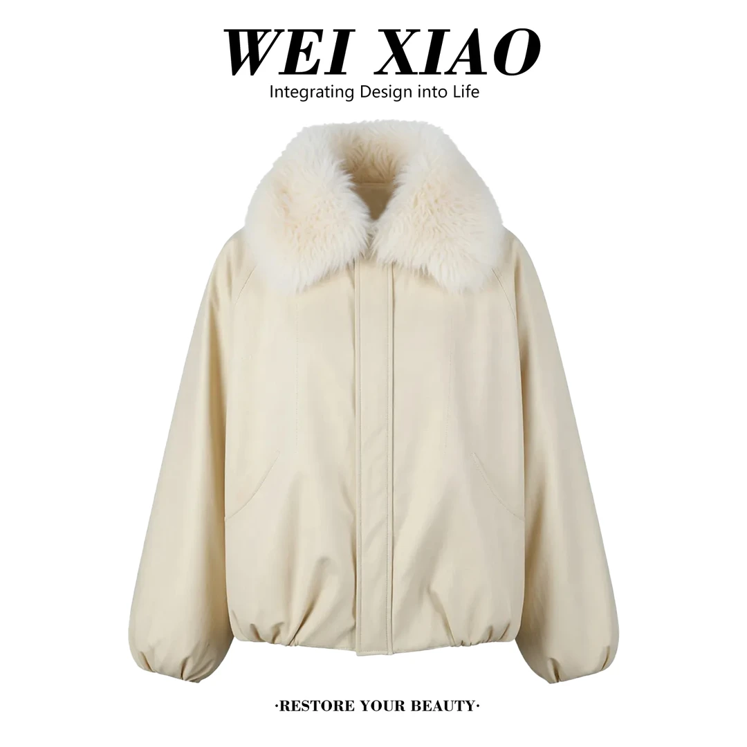 爆款时尚加绒加厚翻领棉服外套女冬季新款小个子短款棉服上衣潮女