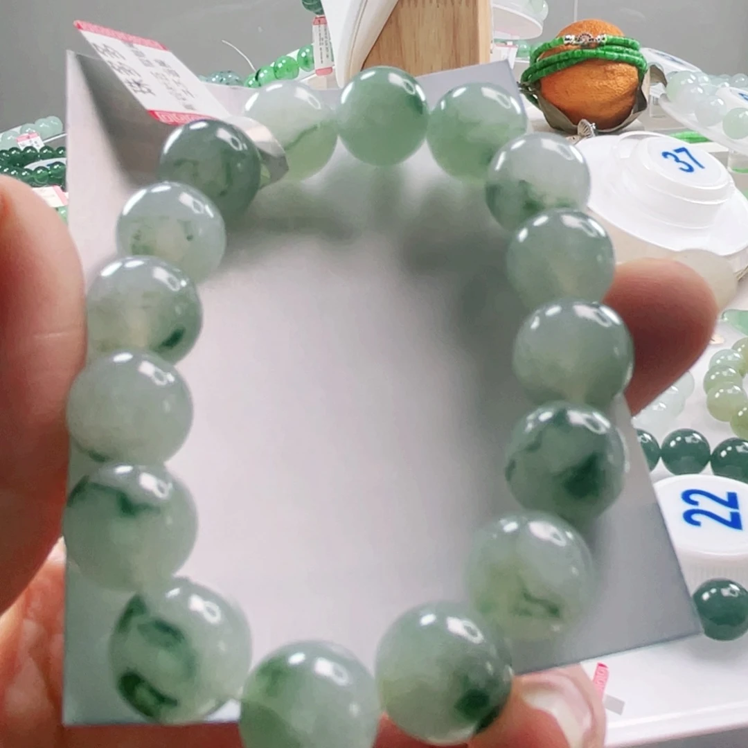 翡翠未镶嵌手链手串12*