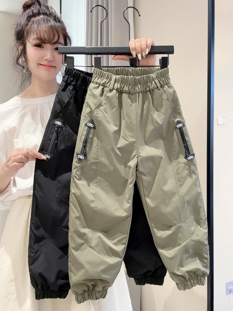 【650克软壳兔毛】25冬款中大童男女同款三防软壳兔毛休闲裤KK-04