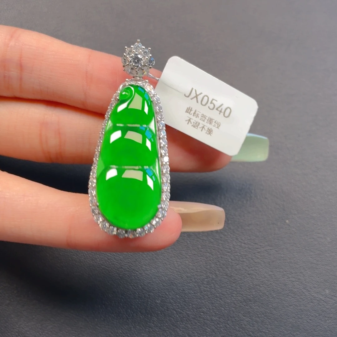 翡翠银S925镶嵌颈饰