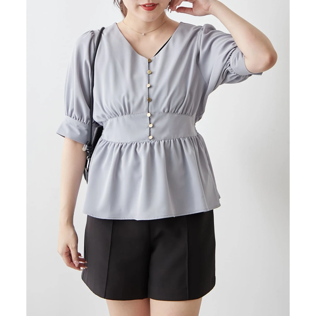 【胖虎家】夏季新款 R 百搭小众洋气时尚荷叶边女装上衣衬衫