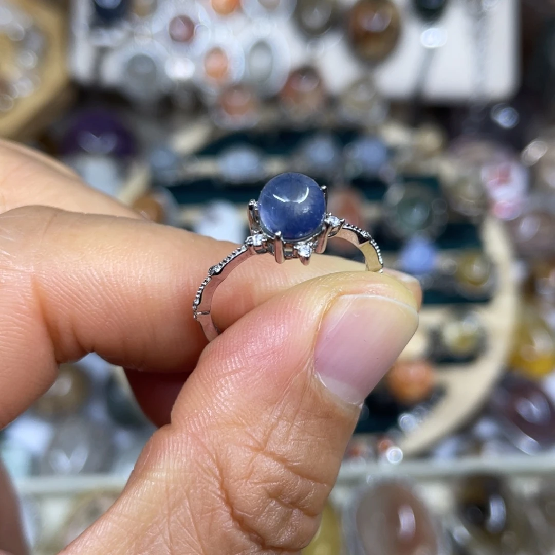 【闪购商品】银S925镶嵌珠宝半成品水晶戒指