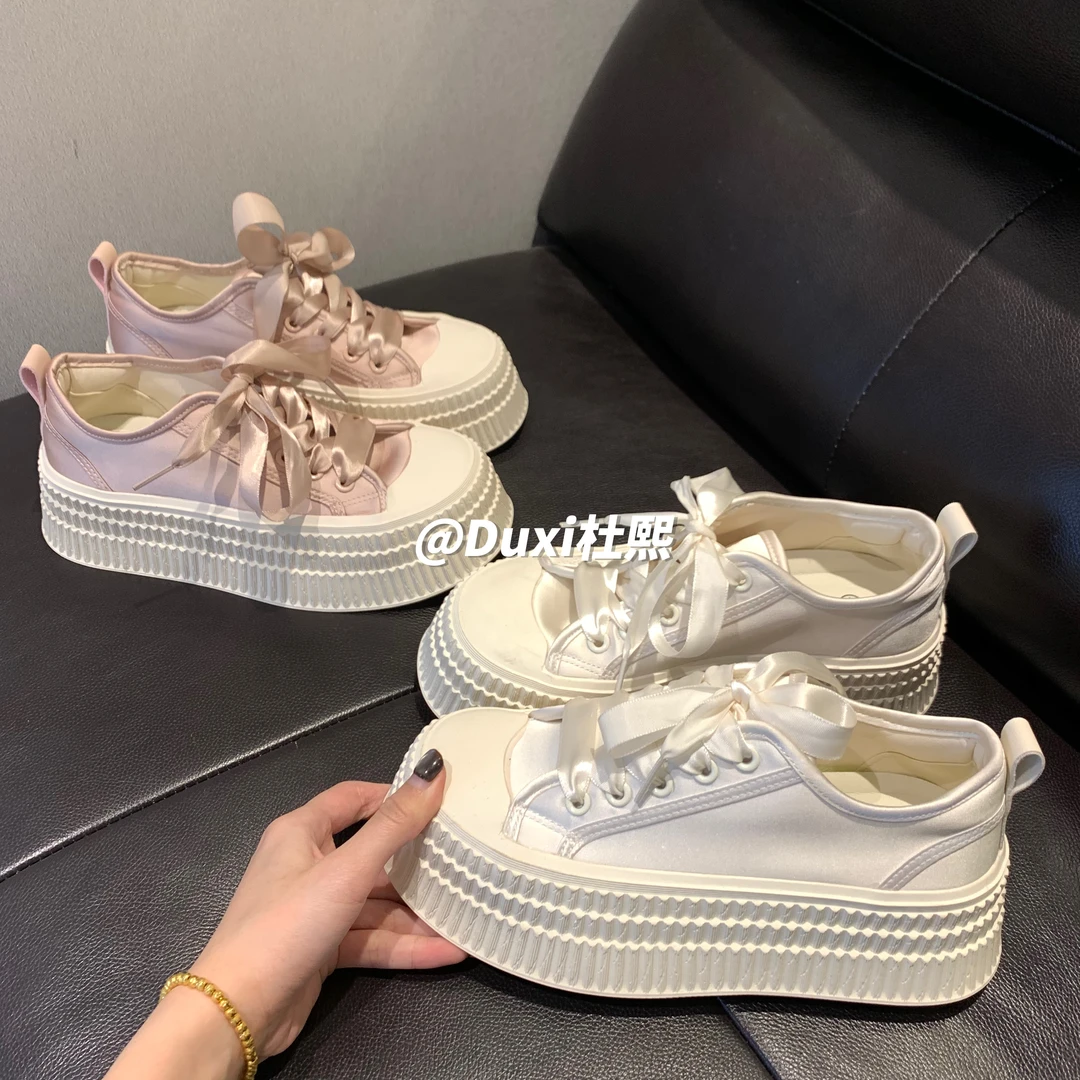 Duxi杜熙2025春秋新款厚底增高板鞋休闲韩系百搭