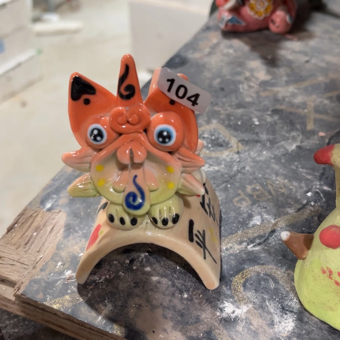 摆件纯手工抽象陶瓷摆件微瑕104