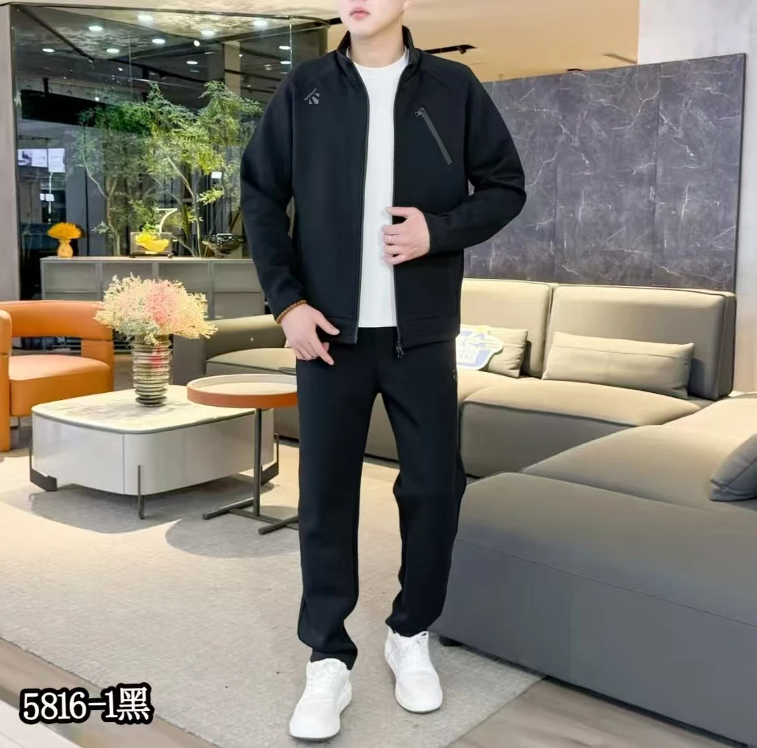 5816秋季新款男士时尚散口裤运动休闲两件套装