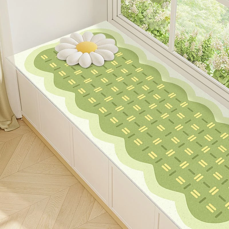 简约可爱小清新花朵水晶绒吸水可擦窗台铺垫四季通用阳台垫子家用