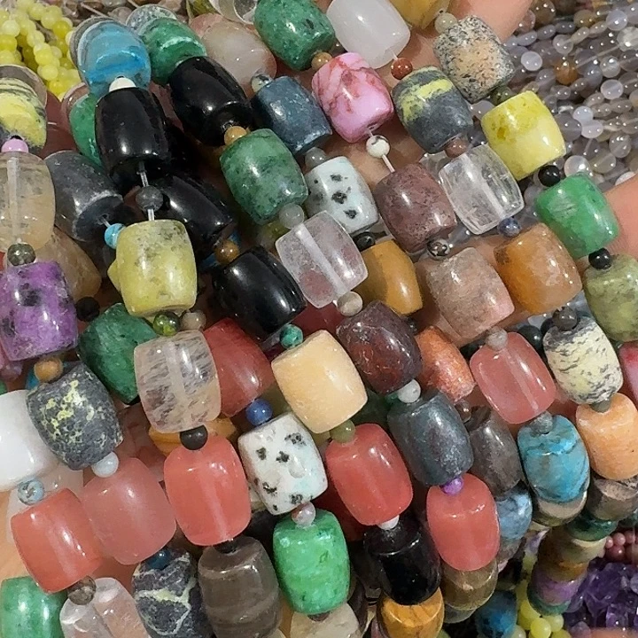 玛瑙/玉髓合金珠宝半成品2条多宝大桶珠