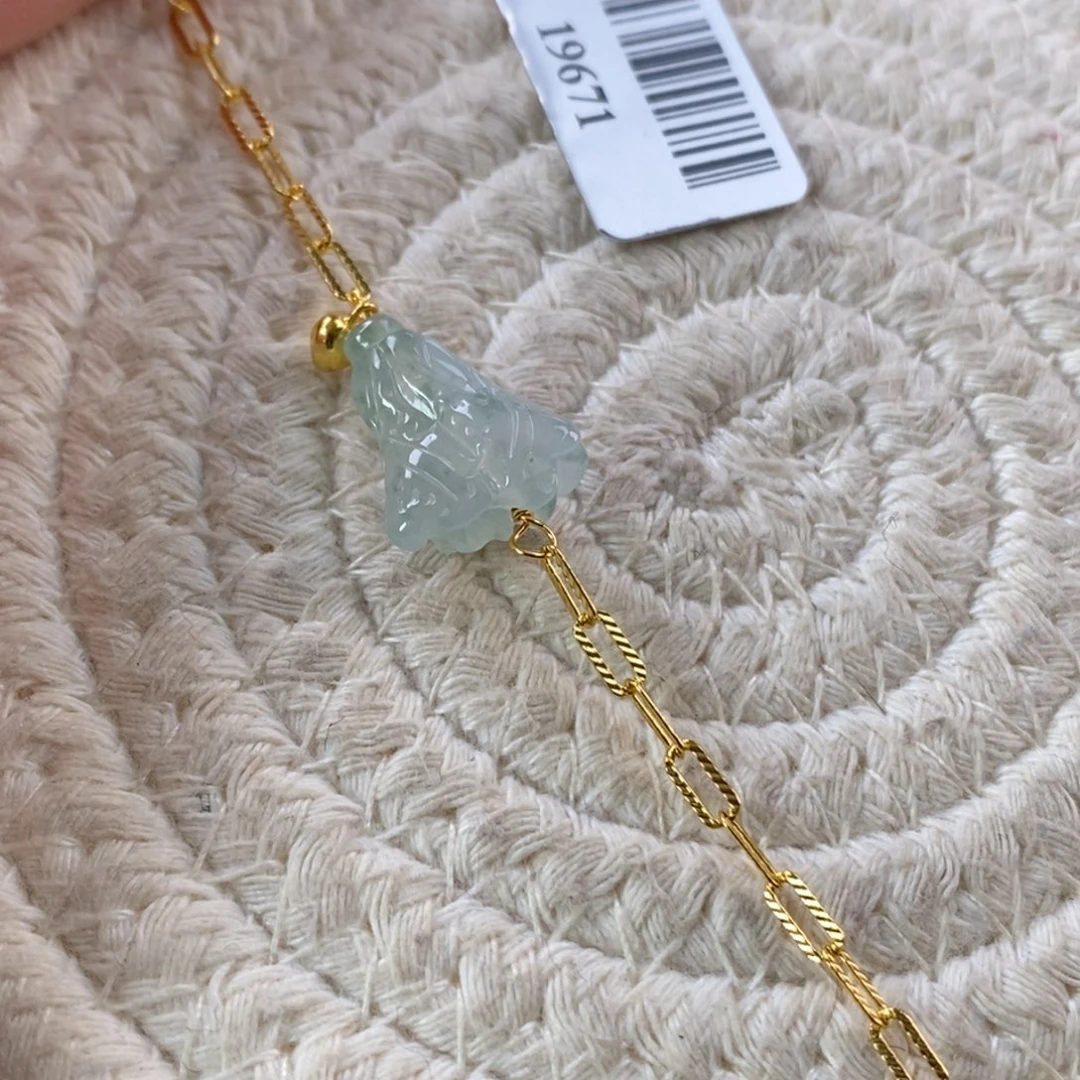 颈饰银S925镶嵌翡翠洁*净货19671