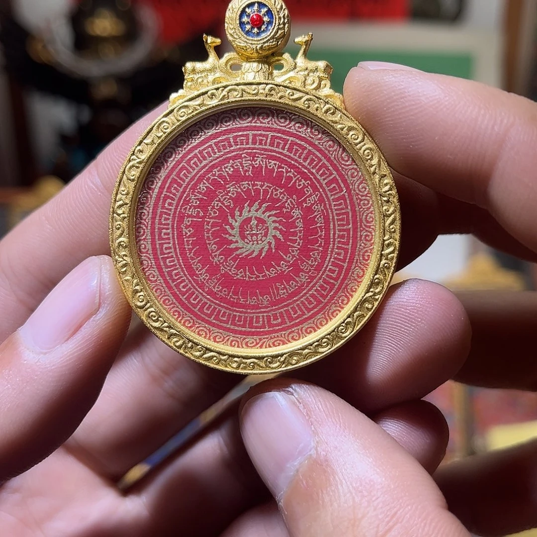 ****白吊坠青海热贡纯手绘3.5口口