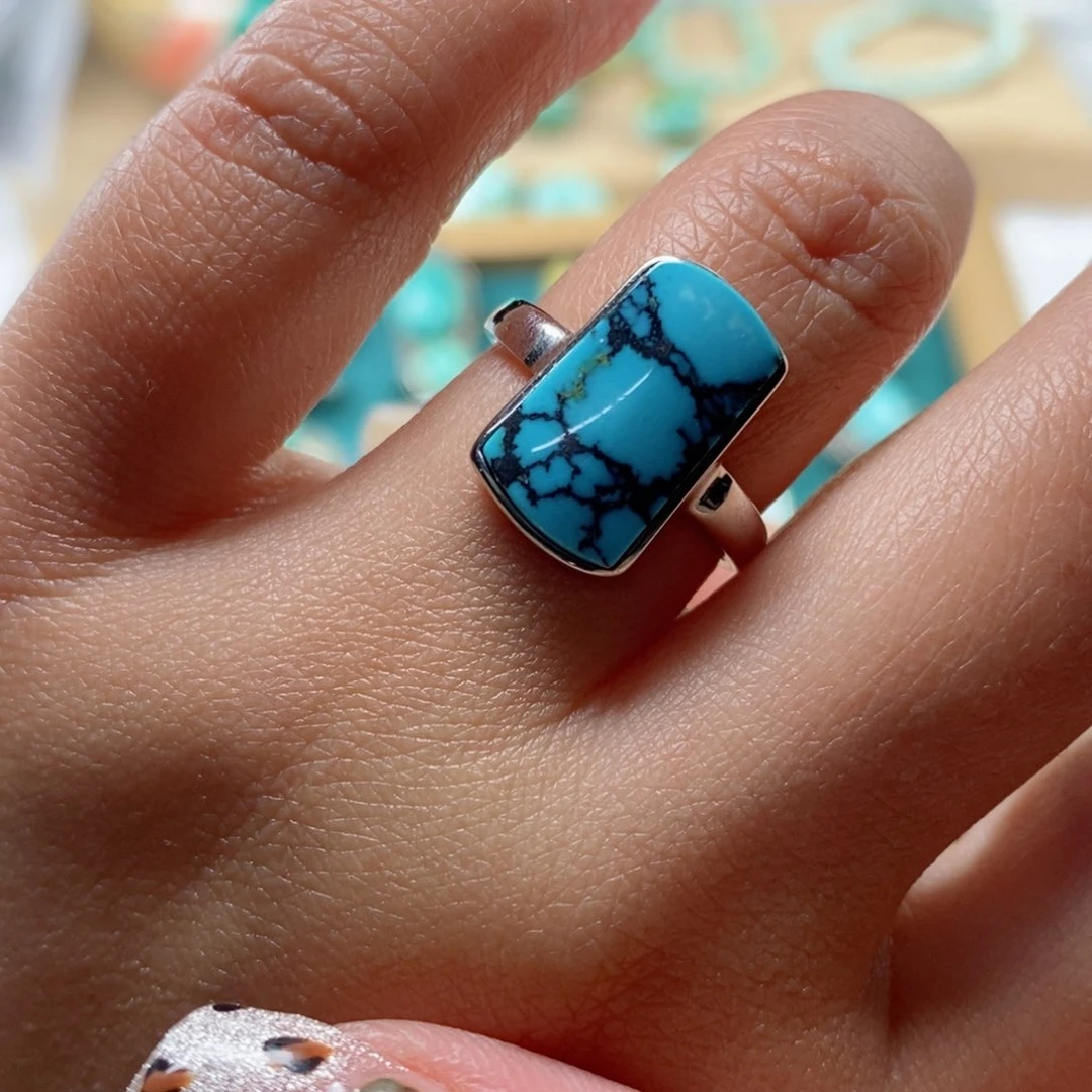 绿松石颈饰银S925镶嵌