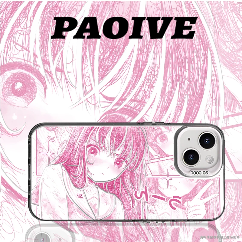 白泽恋创意适用苹果华为vivoiPhone小米三星防摔彩银手机壳