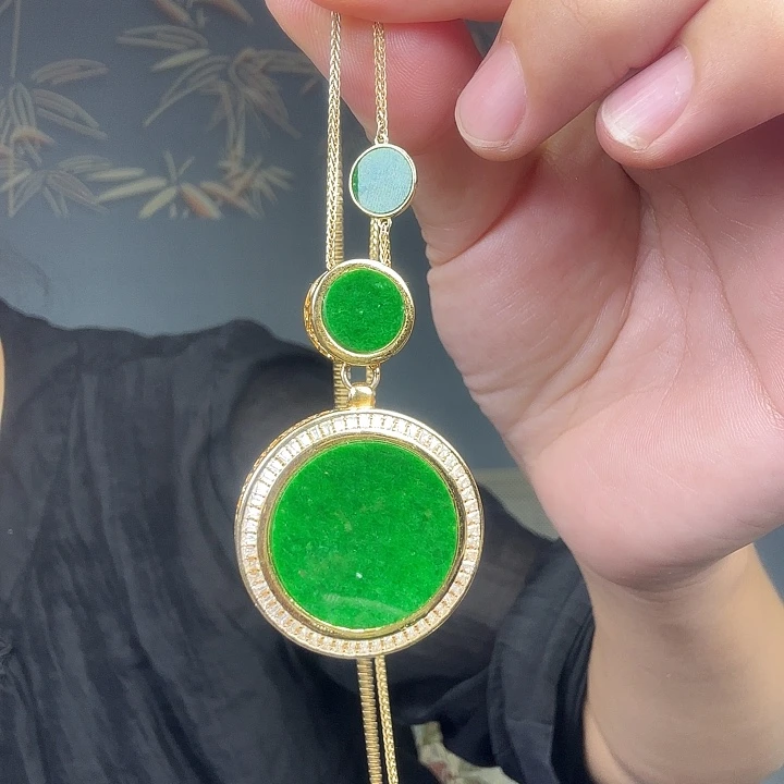 翡翠银S925镶嵌吊坠(赠链)特价