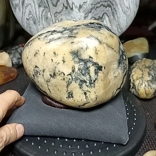 摆件新疆金丝玉原石国画