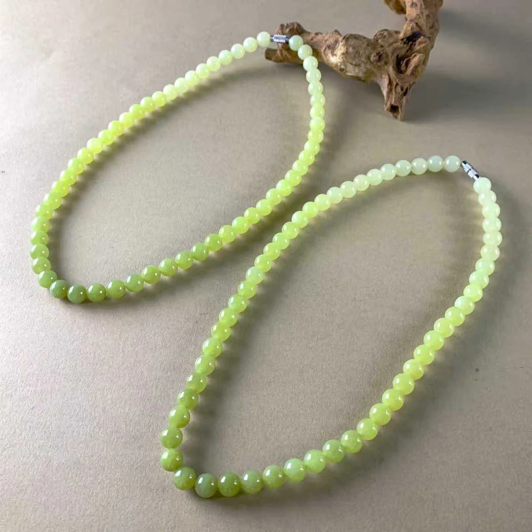 H4861-卡8左右-黄口渐变和田玉项链-多样性发其一